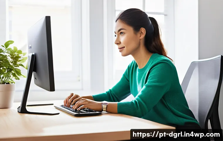 디지털 페인 관리의 성공을 위한 체크리스트 - **Prompt:** "A brightly lit, modern home office setup, showcasing a female professional (mid-30s, we...